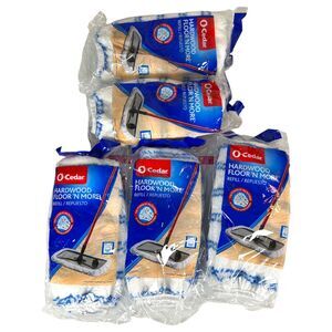 O-Cedar Hardwood Floor 'N More Mop Refill NEW Lot of 5